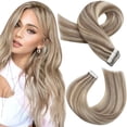 thumbnail image 1 of Moresoo Blonde Human Hair Tape in Extensions 20 Inch Light Brown with Blonde Highlights Tape in Hair Extensions Human Hair Skin Weft Tape on Hair Exte, 1 of 9