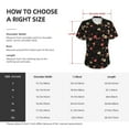 thumbnail image 4 of Yiaed Red White Flowers Print Women's T Shirt V-Neck Short Sleeve Shirt Casual Breathable Tee Summer Tops-Small, 4 of 5