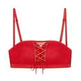 thumbnail image 3 of CAROOTU Strapless Lace Drawstring Bandeau for Daliy Push up Sponge Bra with Detachable Strap for Wedding, 3 of 7