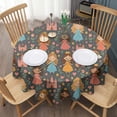thumbnail image 3 of Colorful Princess Castle Pattern Round Tablecloth 60"x60",Wrinkle Wipeable Table Cloth for Kitchen Dining Room Picnic Patio Party, 3 of 6