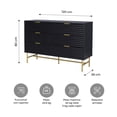 thumbnail image 3 of Cómoda Cajonera Harlem Relan Diseño Acanalado con 6 Cajones Negro y Dorado, 3 of 8