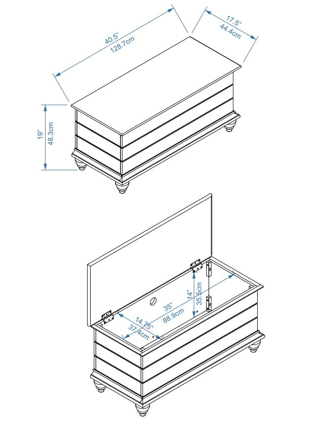 Marisa Cedar Storage Chest, White