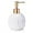 White, variant on Ceramics Gold Soap Dispenser for Bathroom, Round Soap Dispenser with Delicate Embossed Rhombus Design (Black)