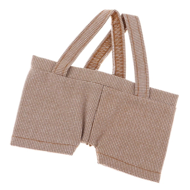 Mini Babero Pantalones Babero Pantalones Ropa Para 20-23 Cm Animales De Oso Trajes De Juguete De Tela escocesa de color caqui