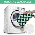 thumbnail image 6 of Black and Mint Green Checkerboard Pattern Square Tablecloth,Waterproof Square Table Cover,Wipeable Spillproof Washable Table Cover for Home Kitchen Party Decor 42"X42"(107x107cm), 6 of 6
