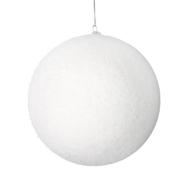 Vickerman M181011 10 in. White Flocked Ball Ornament