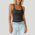 thumbnail image 3 of Womens Tank Tops Scoop Neck Sleeveless Ribbed Knit Basic Tees Slim Fitted Summer Casual Cami Shirts,Dark Gray,XL, 3 of 8