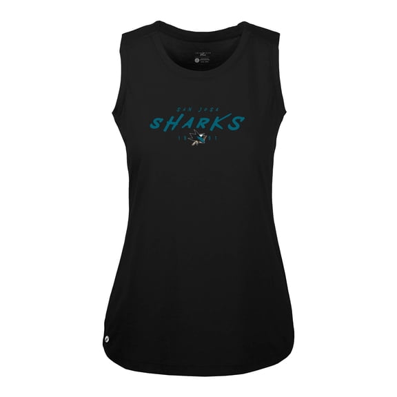 Women's Levelwear  Black San Jose Sharks  Macy Scratched Tank Top