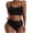 Black, variant on ZZwxWA Women 2 Piece Bikini Set High Waisted Color Block Swimsuit 2025 Summer Beach Scrunch Ribbed Bathing Suit