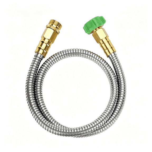 ZHZFKQ Metal Garden Hose, 3 Feet Stainless Steel, No Kink, Lightweight | Heavy Duty, Durable Flexible Water Hose for Garden, Yard, Outdoor Watering and Cleaning, Metal Hose for Everyday Outdoor Use