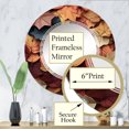 thumbnail image 3 of Designart "Palette Muted Leaves Autumn wall decor II" Floral & Botanical Round Wall Mirror - Floral Oval Printed Decorative Oversized Mirror - Multiple Color Options, 3 of 4