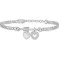 thumbnail image 3 of Sterling Silver Rh-Plated Cz Heart Moveable 7In W/ 1In Ext Bracelet(Length 8) - Jbsp, 3 of 5