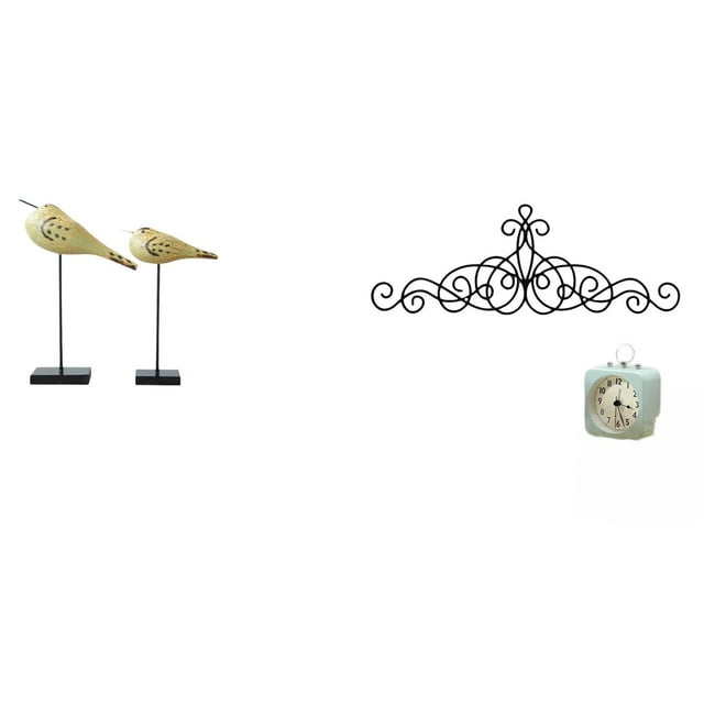 Figuras Modernas De Pájaros De Madera Y Esculturas Florales De Metal Para Pared, Ideales Para Decorar Interiores, Dormitorios, Escritorios, Patios, Entradas, Porches Y Vallas.