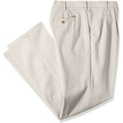 IZOD Mens Big and Tall Performance Stretch Pleated Pant 48W x 32L Warm Pearl