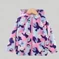 thumbnail image 2 of Afuyipoi Boys Girls Print Softshell Hooded Jacket Waterproof Windbreaker Outdoor Casual Zip Up Size 1-13 Pink Size 5T, 2 of 3