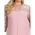 thumbnail image 4 of Women'S Plus Size 1/2 Sleeve Floral Embroidery Chiffon Wedding Guest Dress for Wedding Guest Pale Pinkish Gray XXL, 4 of 6