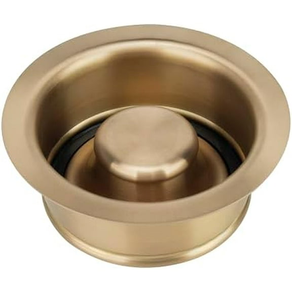 Champagne Bronze Sink Garbage Disposal Flange and Stopper for Kitchen - Fit 3.5 Inch Standard Sink - 304 Stainless Steel Champagne Brushed Brass Garbage Disposal Drain - with Rubber Ring$$