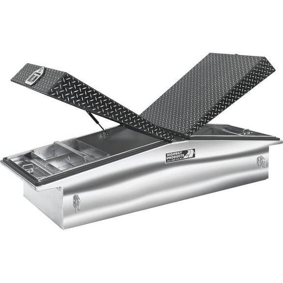Highway Products 3430-002 HWP3430-002 71X16X23 GULL WING TOOL BOX WITH TANK BRITE BASE/DIAMOND PLATE LID
