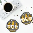 thumbnail image 5 of Disketp Bee Kind Funny Coasters,6 Pcs Leather Coasters With Holder, Perfect Housewarming Hostess Gifts,Protect Furniture From Water Marks Scratch And Damage, 5 of 9