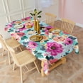 thumbnail image 4 of Pioneer Flower Floral Print Pattern Rectangle Tablecloth 60"x102",Waterproof Polyester Rectangle Table Cloth, Wipeable Spillproof Polyester Tablecloth for Dining, Camping, Indoor and Outdoor, 4 of 6
