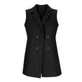 thumbnail image 6 of 2025 Trendy Long Vest for Women Sleeveless Tweed Blazer Fall Jackets Cardigan Outerwear Double Breasted Trench Coats, 6 of 8