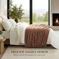 thumbnail image 2 of EVERGRACE Soft Chenille Throw Blanket for Couch, Cozy Plush Fuzzy Decorative Chenille Knit Throw Blanket with Tassels, Lightweight Blanket and Throws for Bed Sofa Gift Home Decor, Clay 60"x80", 2 of 8