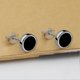 thumbnail image 2 of 925 Sterling Silver Round Black Paint Stud Earrings, 2 of 5