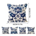 thumbnail image 3 of Funda de almohada de porcelana azul y blanca Serie Lino Hogar Salón Sofá Cojín decorativo Dormitorio Almohada, 3 of 4