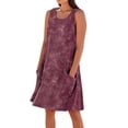 thumbnail image 2 of Drovellove Women Sleeveless Tie Dye Print Mini Shift Summer Dresses, Scoop Neck Loose A-Line Pocket Casual Cotton Linen Beach Swim Cover up Sundress, 2 of 5