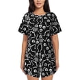 thumbnail image 1 of Fotbe Skeletons Dancing Conjunto de Pijama Estampado para Mujer, 2 Piezas, Ropa de Dormir con Camiseta de Manga Corta y Shorts Suaves-4X-Large, 1 of 6
