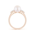 thumbnail image 2 of ANGARA Japanese Akoya Cultured Pearl Trio Diamond Ring in 14K Rose Gold for Women | June Birthstone, Birthday, Anniversary, Jewelry Gift for Women | Pearl Ring, 2 of 8