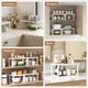 thumbnail image 5 of Organizador de estantes para gabinete, estantes de plástico expandibles para encimera de cocina, despensa y especiero, juego de 2, blanco, 5 of 9