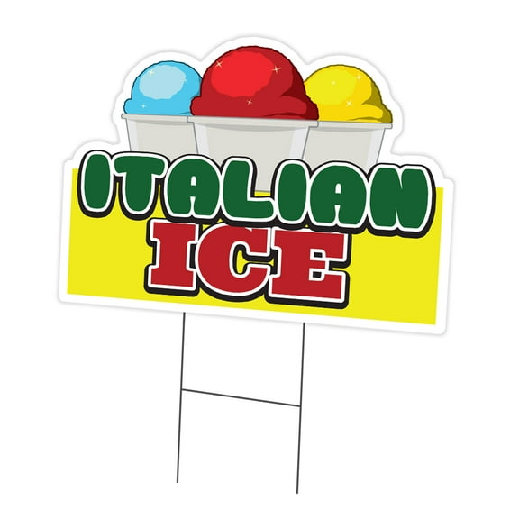 SignMission C-DC-1824-Italian Ice19 18 x 24 in. Yard Sign & Stake - Italian Ice