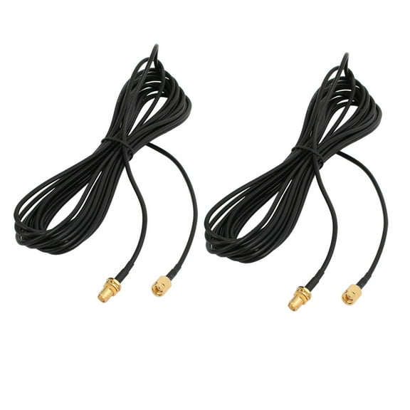 unique Bargains 2 Pcs SMA Male to Female RG174 Coaxial Antenna Cable Extension Connector 5Meter