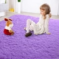 thumbnail image 2 of Lochas Ultra Soft Indoor Modern Area Rugs Fluffy Carpets for Living Room Children Bedroom Home Decor Nursery Rug 4' x 5.3',Lavender Purple, 2 of 7