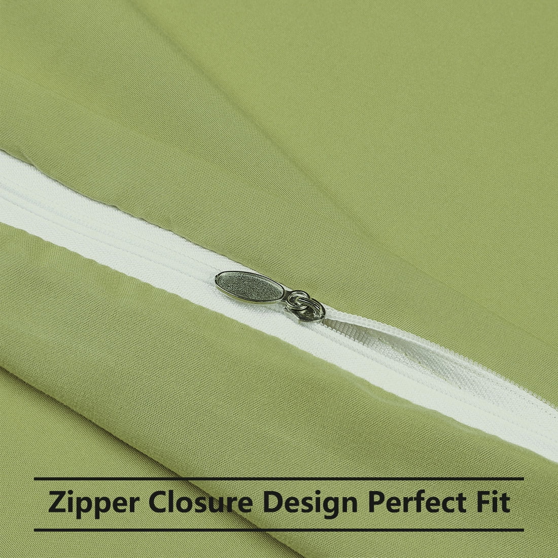 Unique Bargains 2-Pack 1800D Microfiber Solid Pillowcases Sage King