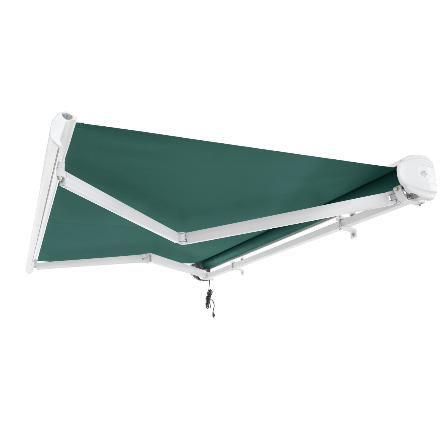 Awntech 18 Ft Key West Left Motorized Heavy Duty Patio Retractable Awning with Cassette (216in x 9.38in x 120in), Forest
