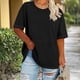 thumbnail image 1 of Tejiojio Women's Plus Size Round Neck Short Sleeve Solid Color T-Shirt for Spring Summer XL-5XL, 1 of 5