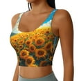 thumbnail image 2 of Kdxio Clear Sky Sunflower Print Workout Crop Tank Top for Women Racerback Yoga Tank Tops Athletic Sports Shirts Exercise Undershirts, 2 of 5