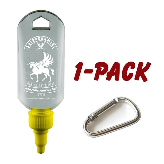 Sriracha Mini Hot Sauce Keychain Bottle 1-Pack, 1.7oz (Sauce Not Included)