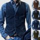 thumbnail image 2 of Chaleco de pana con botones para hombre de KDJ, estilo británico vintage, ajustado, sin mangas, 2 of 6