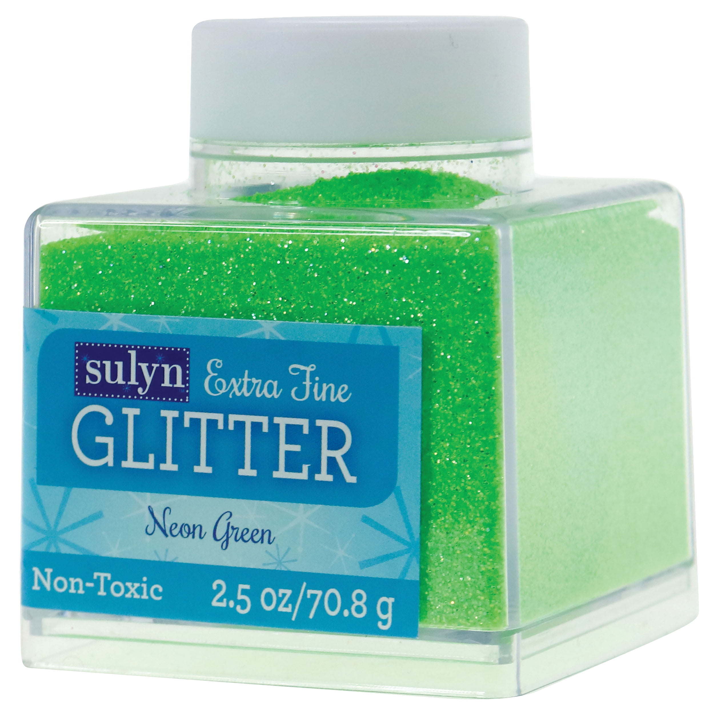 Sulyn Extra Fine Glitter Neon Green 2.5 oz Container Lot of 2 Free Shipping