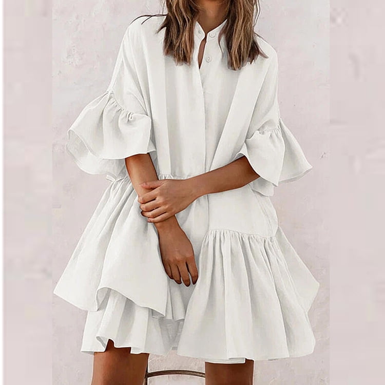 pleated blouse dress
