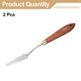 thumbnail image 3 of Uxcell 2pcs Palette Knife Painting Tool 2.56" x 0.59" Stainless Steel Teardrop Blade 8.66" Length Spatula Painting Pallet knife with Hole Beech Wood Handle for Acrylic Canvas, Red/Silver, 3 of 7