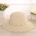thumbnail image 3 of SikaFu Creative Fashion Beach Hat Outdoor Sunscreen Hat Hanging Beads Beads Beads Straw Hat Cool Hat, 3 of 6