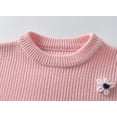 thumbnail image 7 of SGMVNU Toddler Girls Sweaters for Fall and Winter - Cute Bow Crew Neck Long Sleeve Drop Shoulder Loose Knit Pullover Tops for Girls, Toddler Baby Fall Clothes(y1202_3-Pink, Size 9-12 Months), 7 of 7
