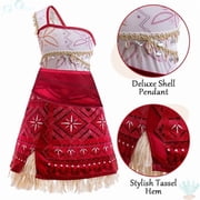 Jurebecia Princess Costume for Girls Dress Halloween Cosplay Outfits Birthday Fancy Tween Dress with Accessories 130 cm 7-8 Years