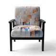 thumbnail image 4 of Designart « Symmetrical Abstractions Peach Blue Elegance » Fauteuil d'Appoint Rembourré Cubisme Pêche - Fauteuil Moderne pour Salon, 4 of 7