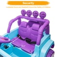 thumbnail image 4 of 12V Electric Kids Car Toy Unicorn Ride On Car with Remote Control, DIY Stickers, MP3, LED Lights, Full Function Doors, Four Wheels Suspension, 2 Motors, Purple / Cyan, 4 of 7