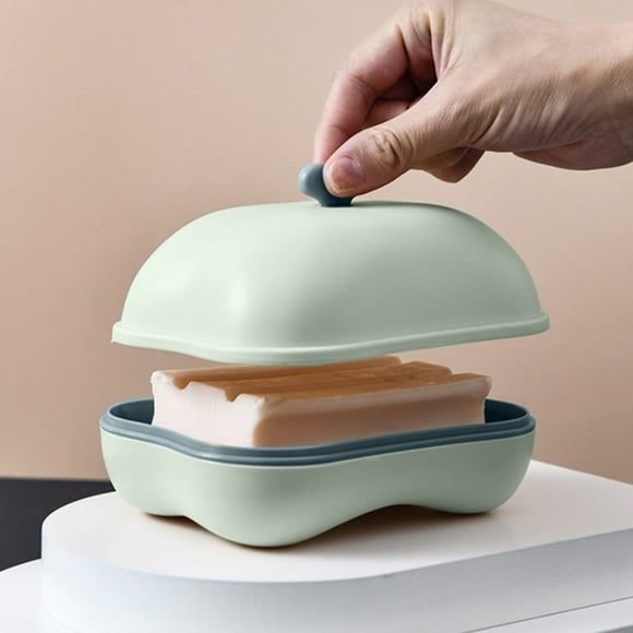 Jabonera portátil con tapa, tamaño viaje, para ducha. Dispensador de jabón de pared para baño, plegable, con estructura metálica. Ideal para el baño, viajes y dormitorios.,Wsvlmg